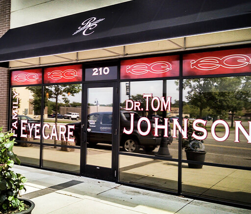 Infinate Eyecare in St Cloud MN window graphics covering entire storefront