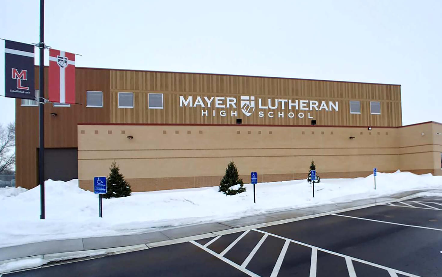 Mayer Lutheran High School Dimensional Letters on Building