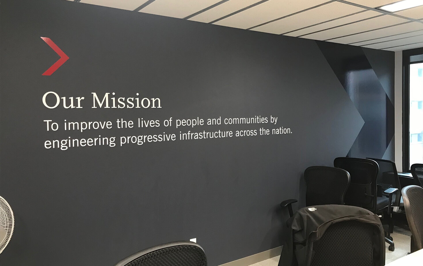 The Link Interior Mission Statement Wall Mural in Conference room