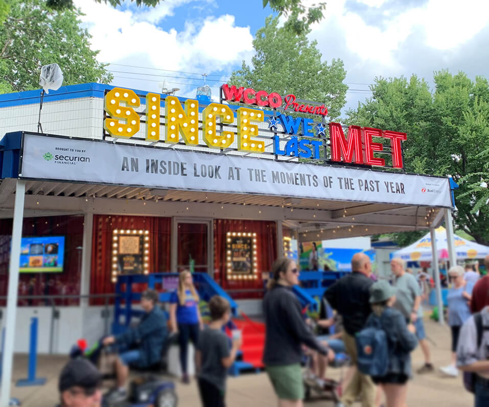 Custom lit channel letters for WCCO At the MN State Fair