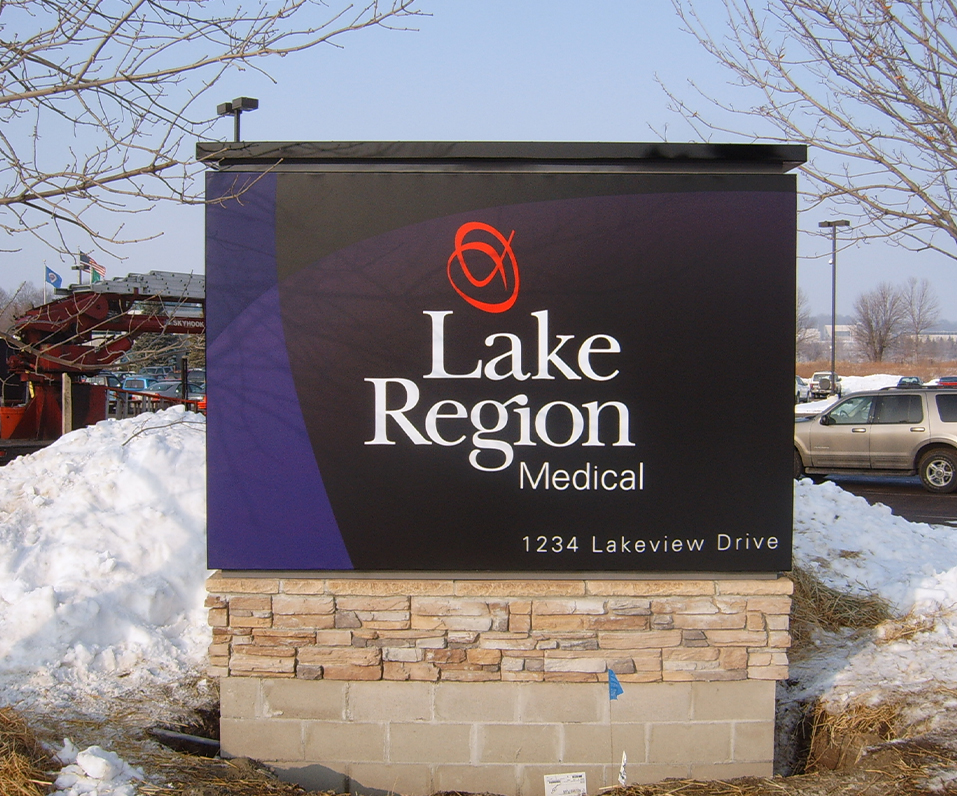 Lake Region Medical Monument Sign outside of campus