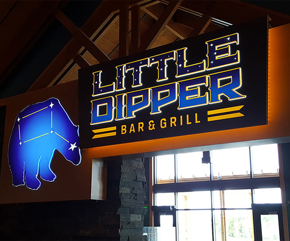 Shooting Start Casino Litter Dipper Bar and Grill Custom Dynamic Illuminated Interior Sign Mahnomen MN