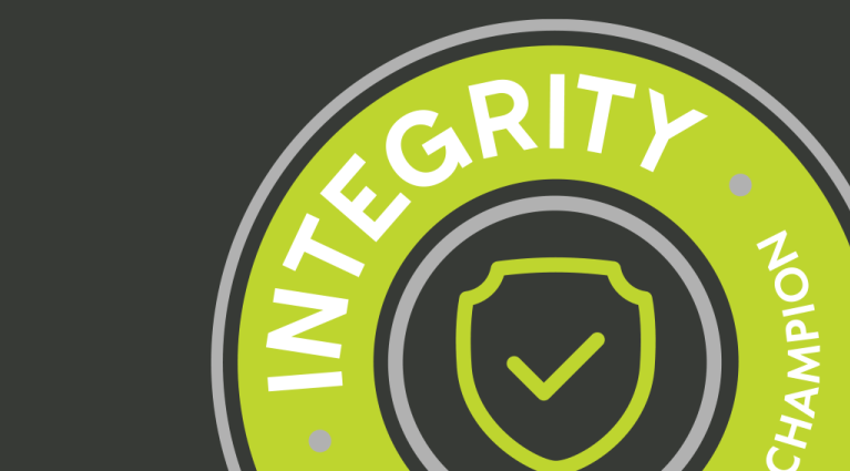 Integrity Badge Image on Dark Background
